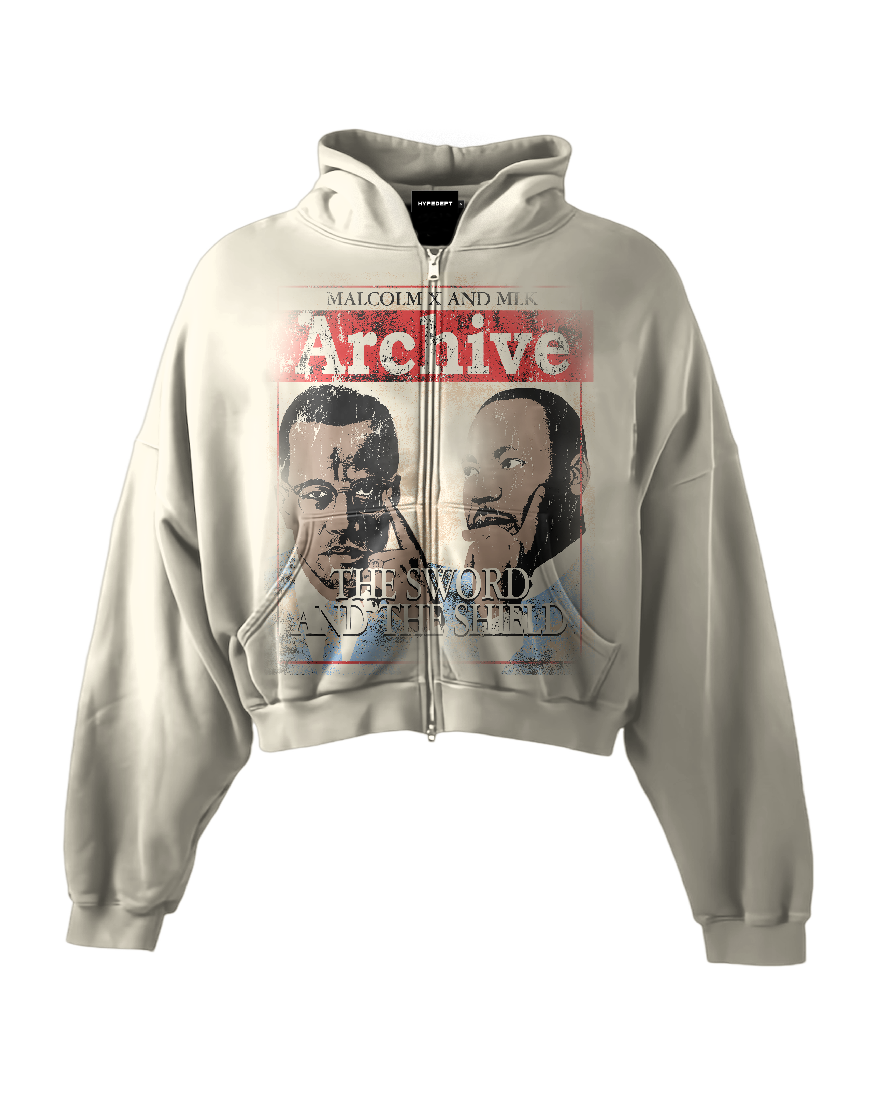 'SWORD & SHIELD' HEAVYWEIGHT BOXY ZIPUP HOODIE