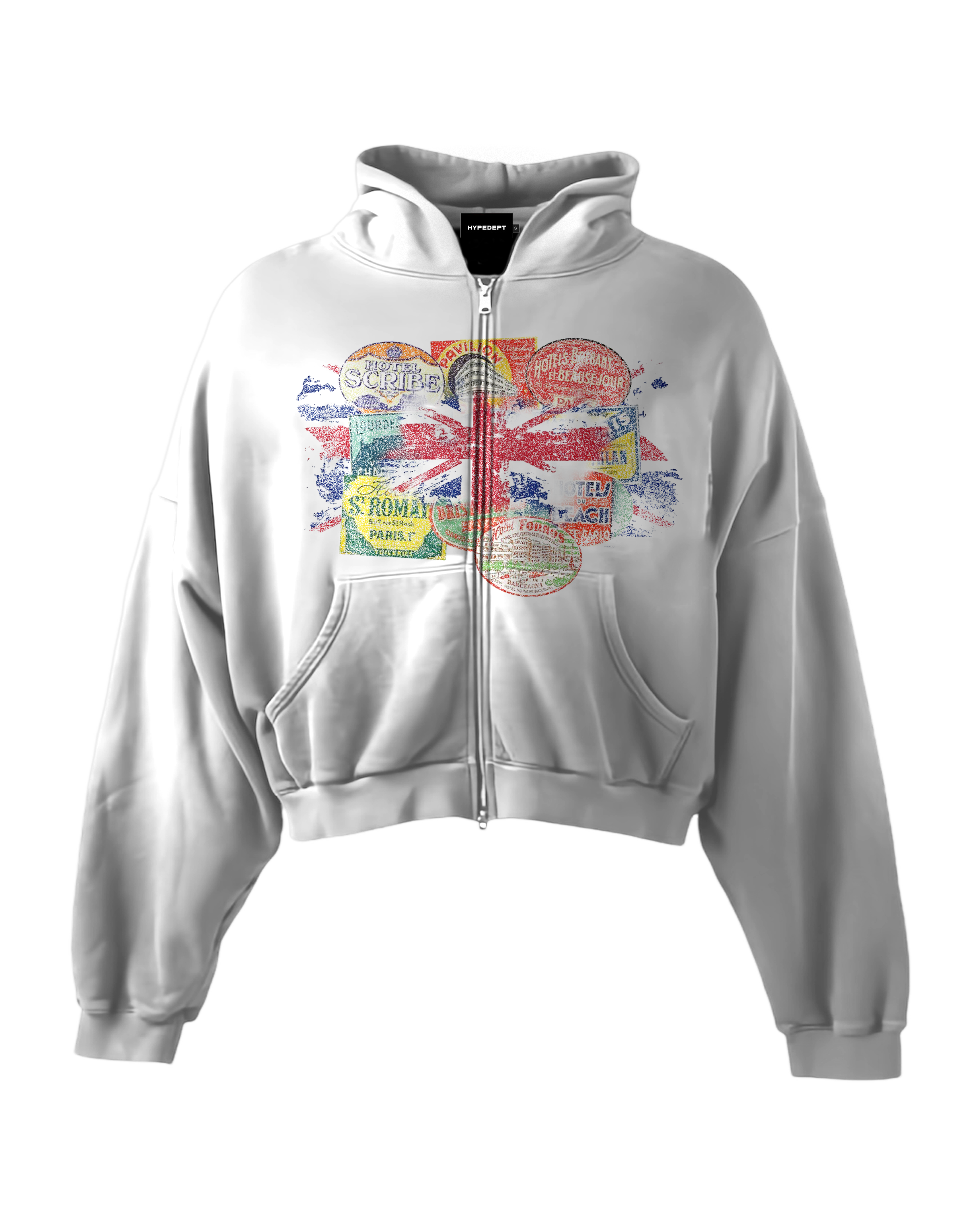 'STAMPS' HEAVYWEIGHT BOXY ZIPUP HOODIE