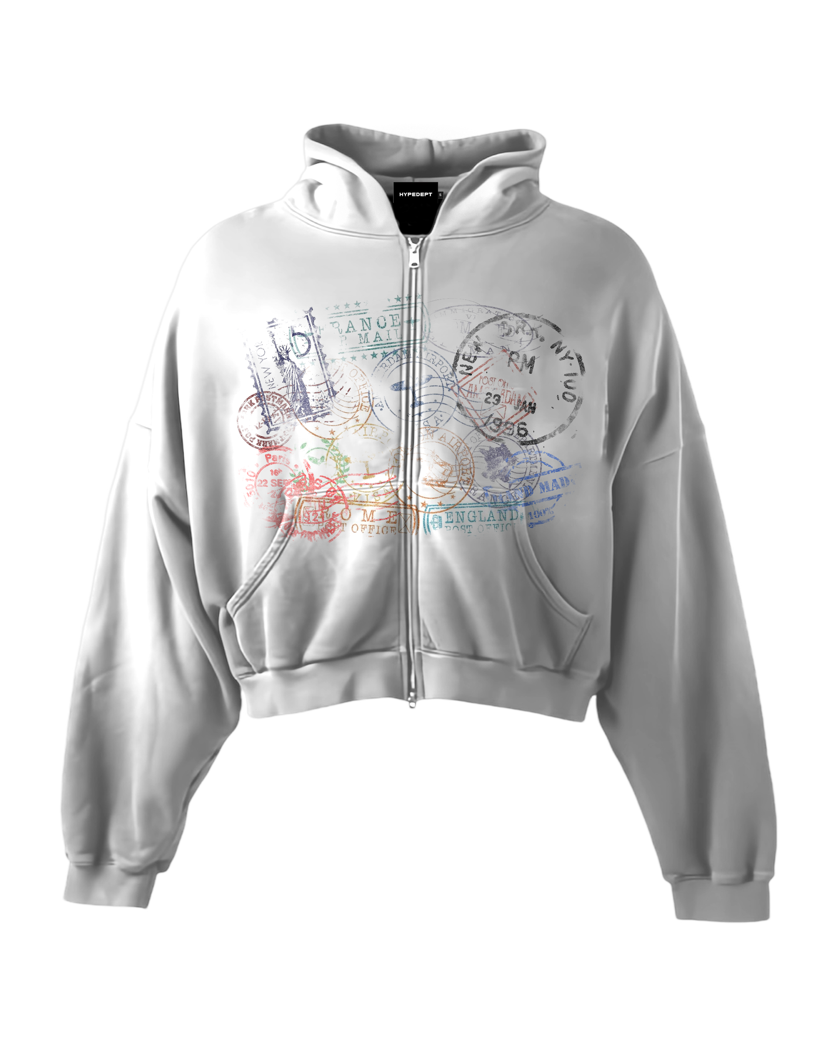 'STAMPS II' HEAVYWEIGHT BOXY ZIPUP HOODIE